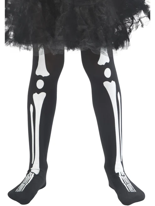 Child Skeleton Tights, Black