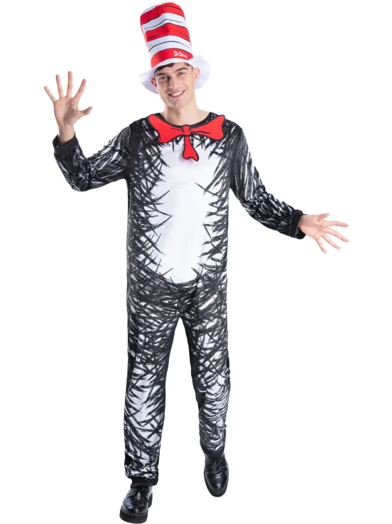 Dr Seuss Cat In The Hat Mens Fancy Dress Costume