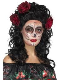 Day Of The Dead Rose Wig