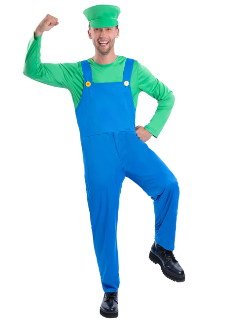 Green Plumber (Luigi) Unisex Fancy Dress Costume