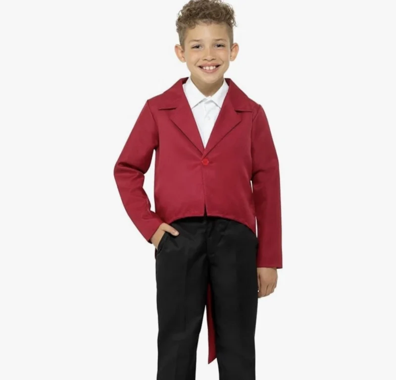 Red Tail Coat Children's Fancy Dress Costume
