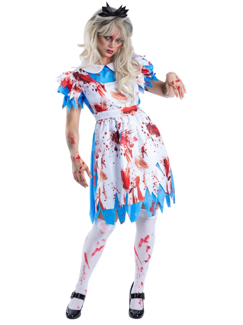 Zombie Wonderland (Alice) Halloween Ladies Fancy Dress Costume
