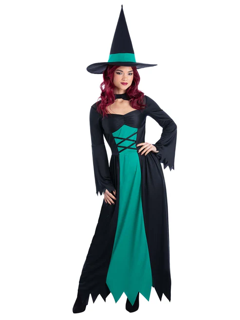 Bewitched Green (Witch) Halloween Ladies Fancy Dress Costume