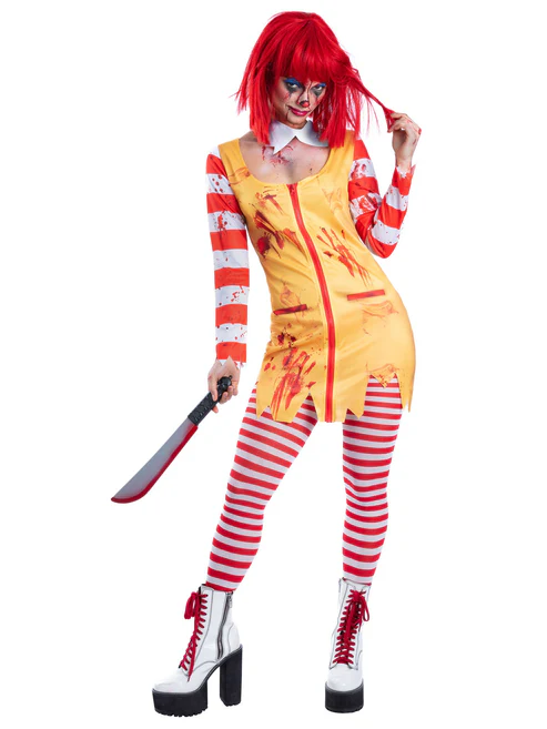 Kreepy Killer Clown Ladies Halloween Fancy Dress Costume