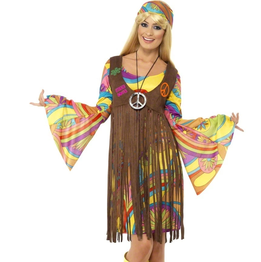 60's Groovy Lady Hippy Ladies Fancy Dress Costume