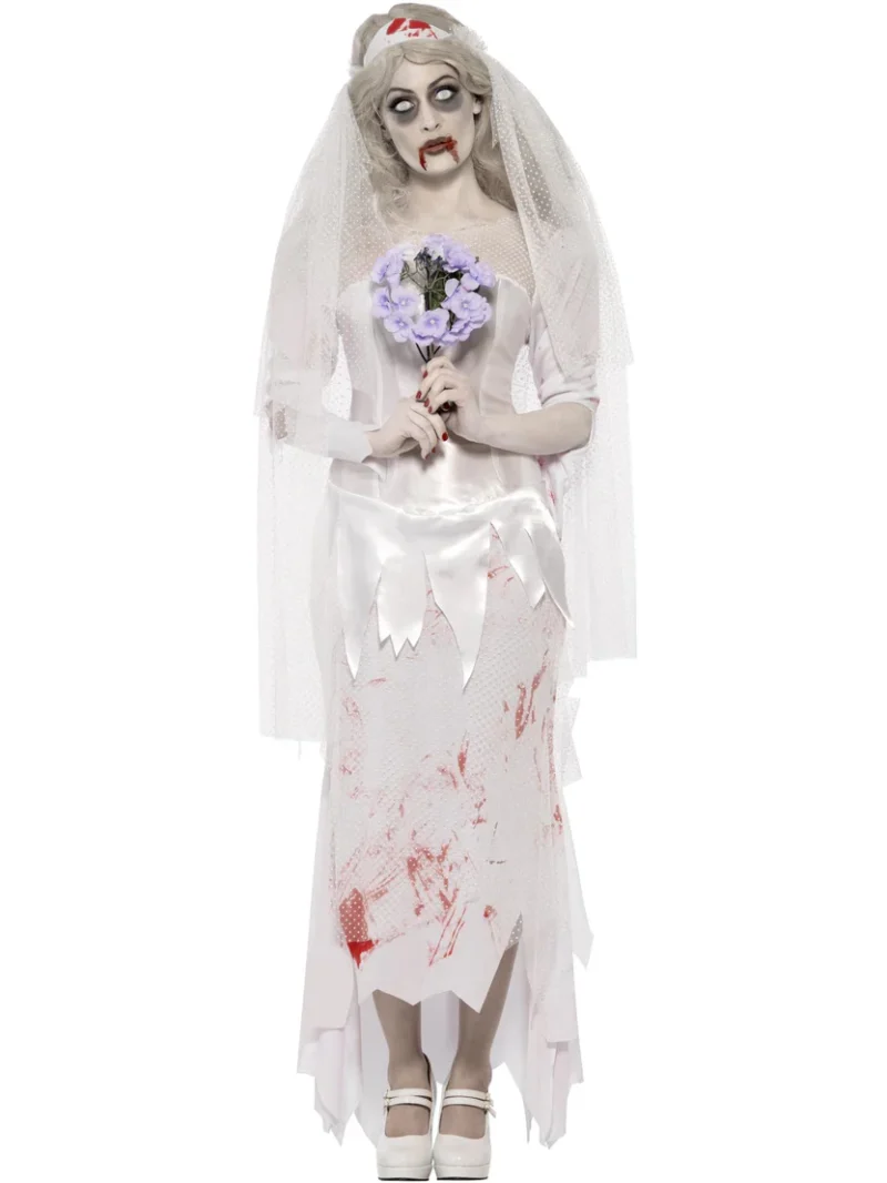 Zombie Bride Halloween Ladies Fancy Dress Costume
