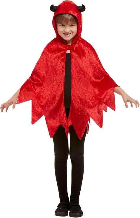 Devil Cape Kids Childrens Hallowen Fancy Dress Costume