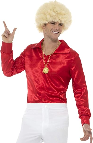 60's Red Shirt Men's Fancy Dress Costume
