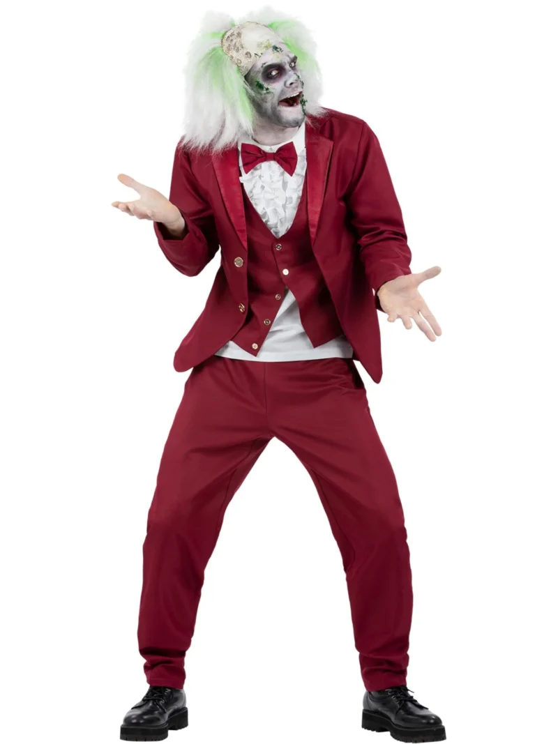 Beetlejuice Red Groom Mens Fancy Dress Costume