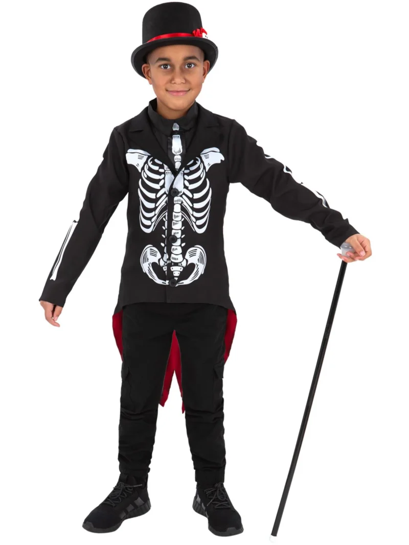 Day Of The Dead Skeleton Boy Childrens Halloween Fancy Dress Costume