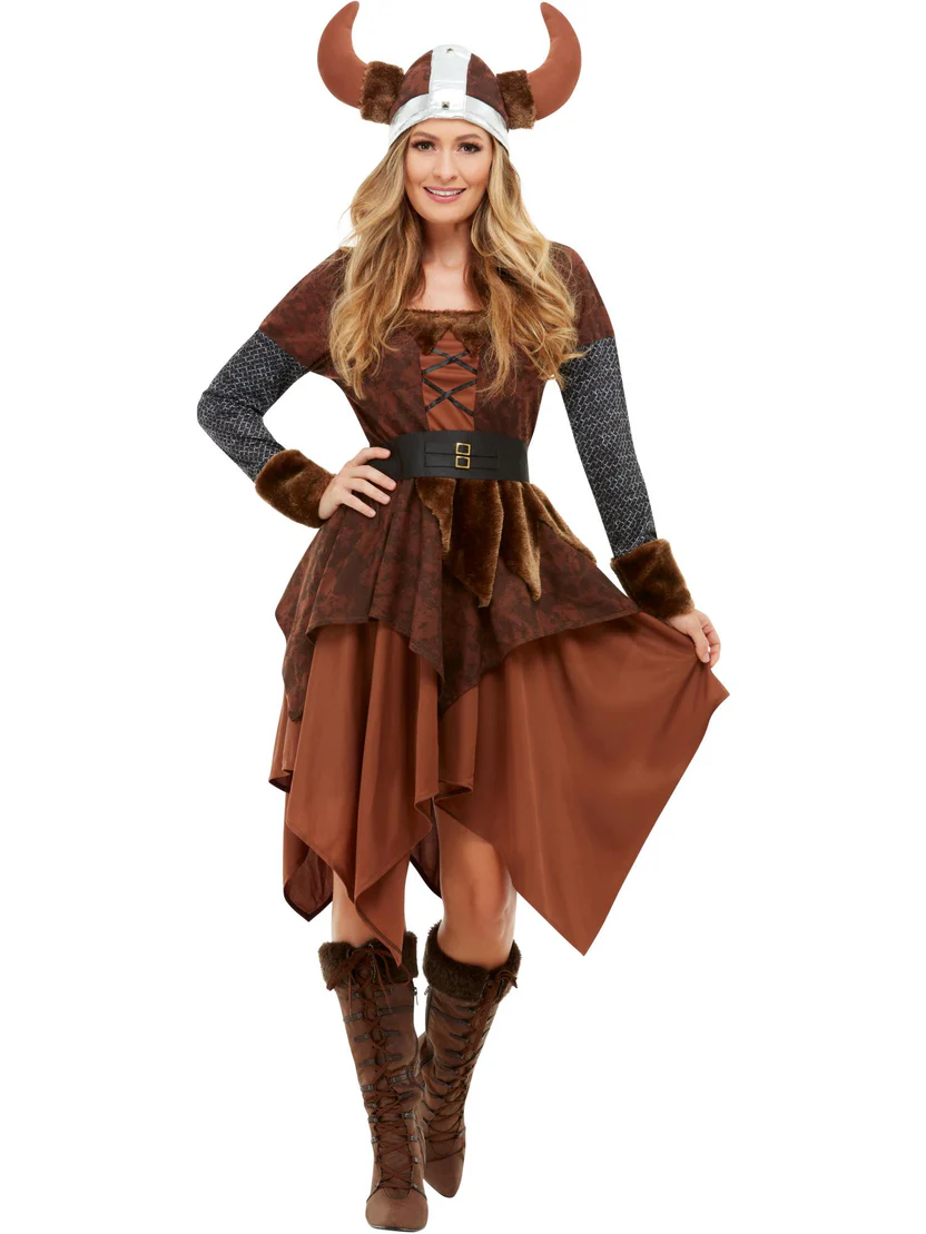 Viking Barbarian Queen Ladies Fancy Dress Costume