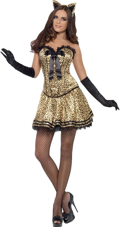 Fever Kitty Corset Ladies Fancy Dress Costume