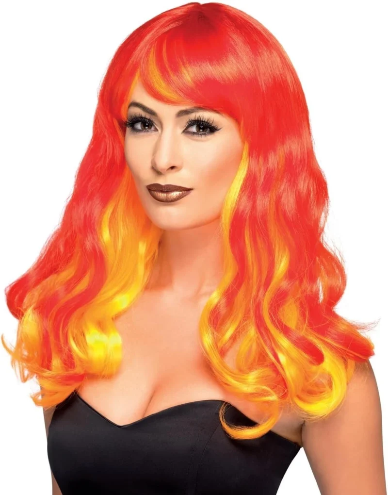 Ombre Flame Orange & Red Wig