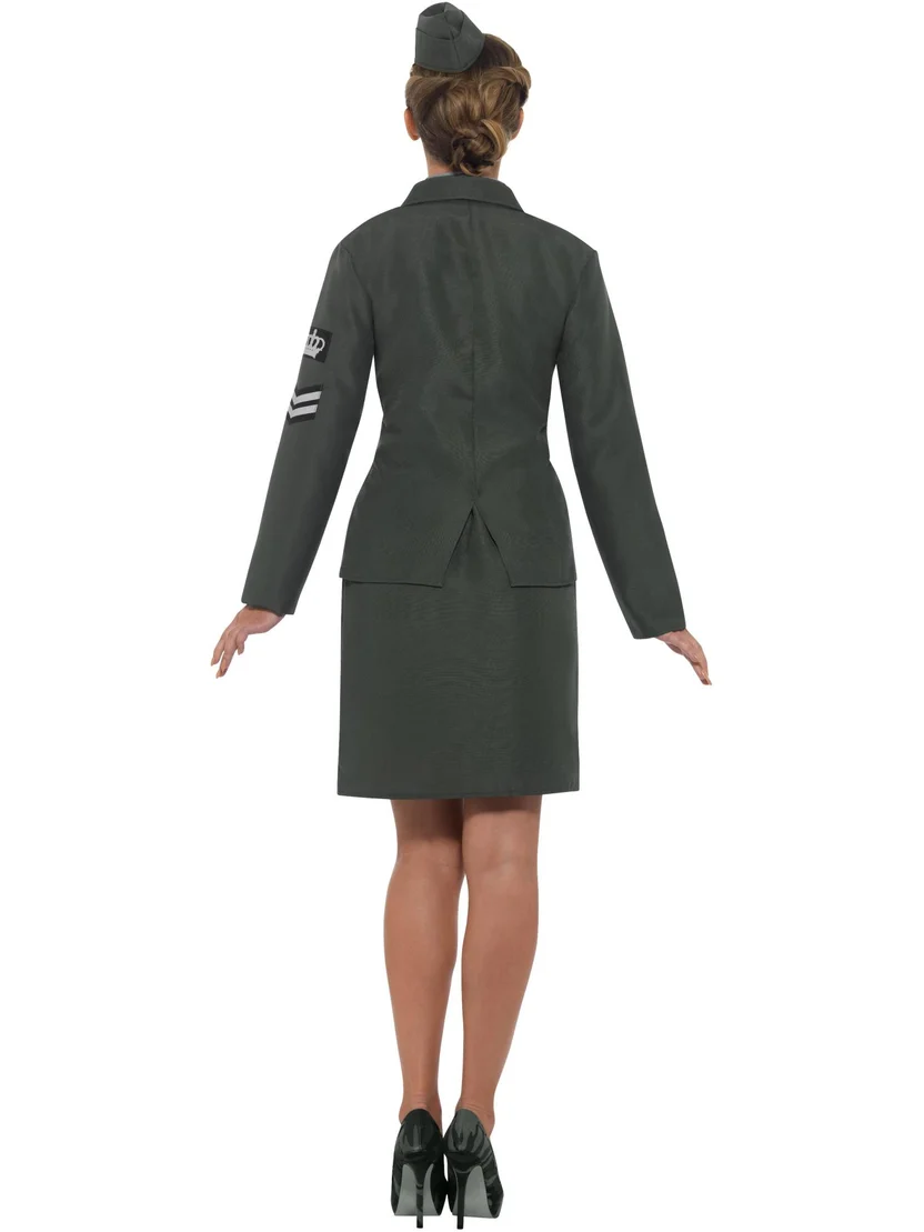 WW2 Army Girl Ladies Fancy Dress Costume - Image 2