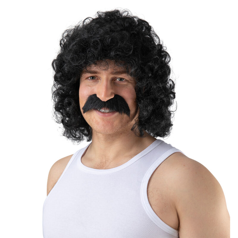 80s Perm Wig With Tash
