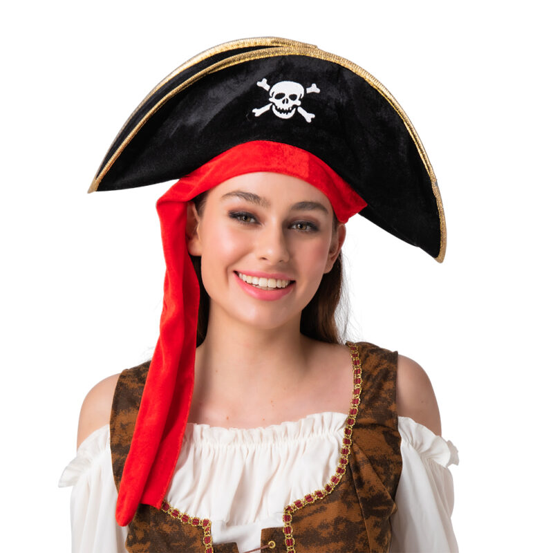 Pirate Hat With Attached Red Band